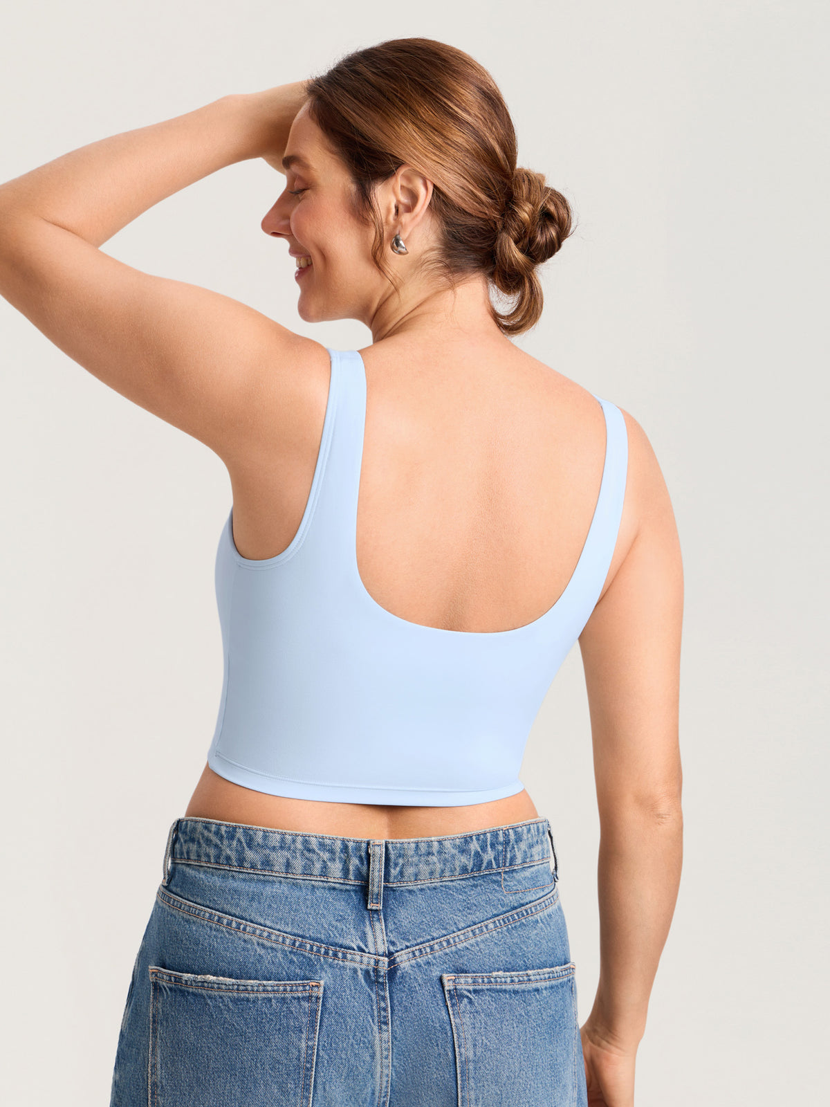 MOMANDA Women's Natrelax? Nursing Crop Tank Top - V Neck ICE @model_info:MOM4