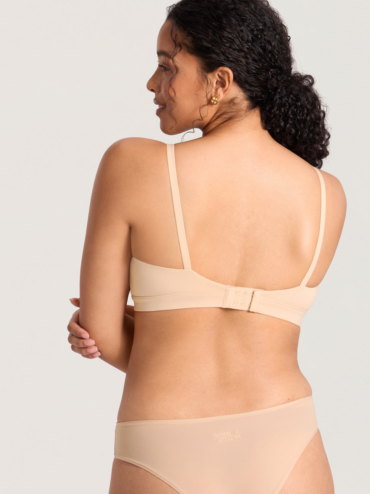 Baumwoll-Still-Bralette mit Rundhalsausschnitt