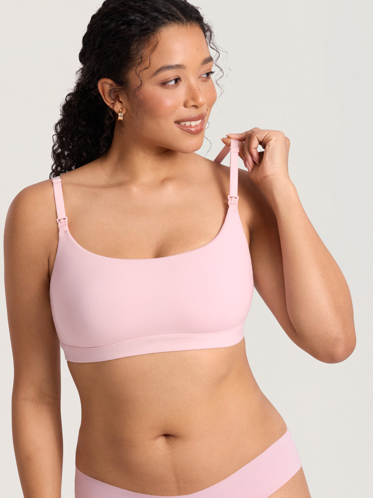Baumwoll-Still-Bralette mit Rundhalsausschnitt