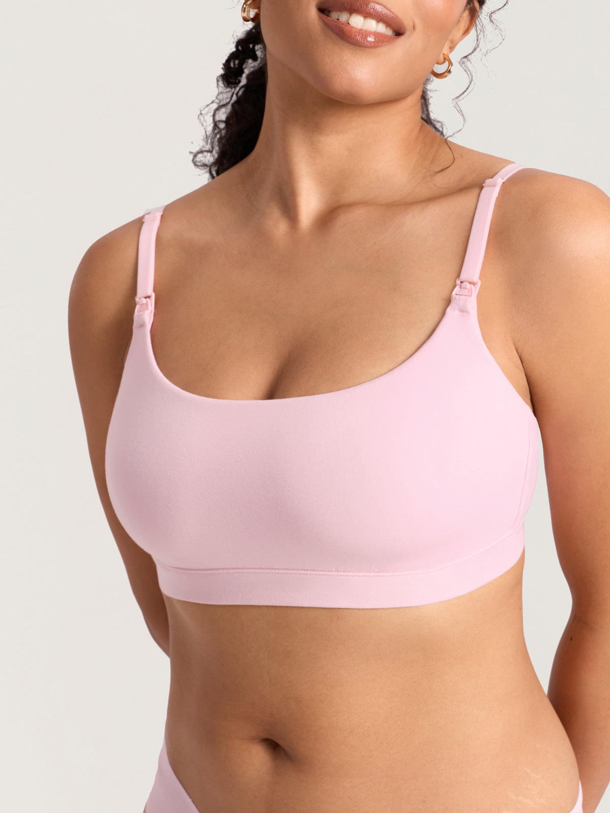 Baumwoll-Still-Bralette mit Rundhalsausschnitt