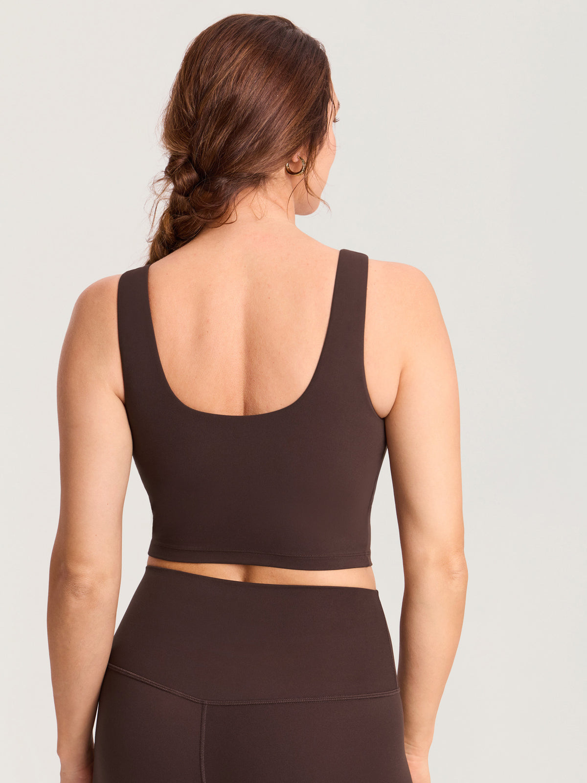 MOMANDA Women's Natrelax? Pumping Crop Tank Top Hot Fudge Brown @model_info:MOM3