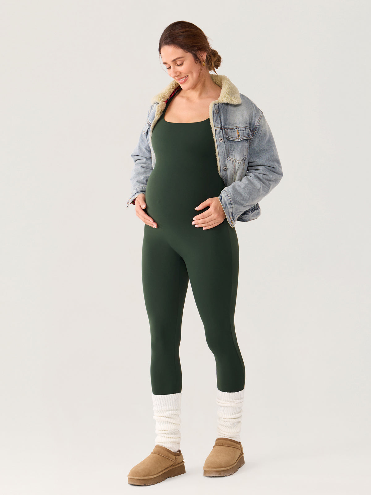 MOMANDA Women's Natrelax? Maternity Jumpsuit Legend Green @model_info:MOM4