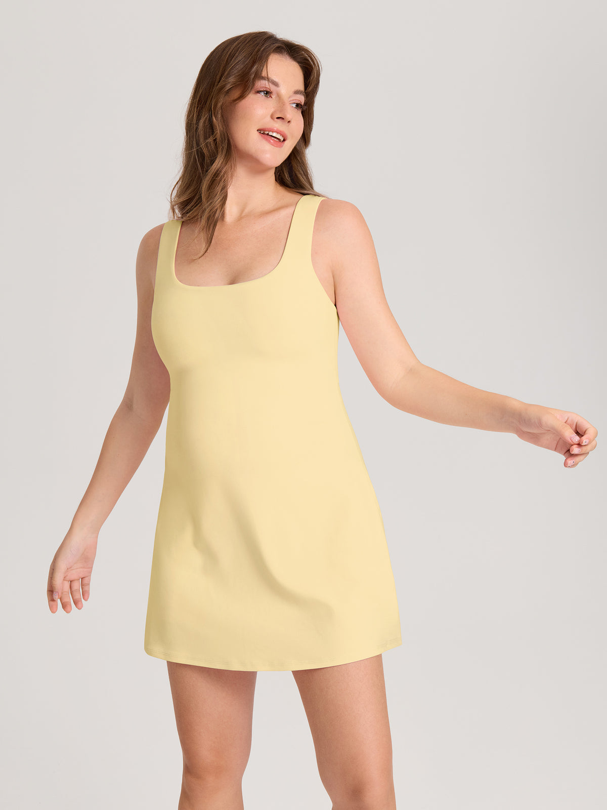 MOMANDA Women's Natrelax? Maternity Mini Dress - Easy Peezy Butter @model_info:MOM5