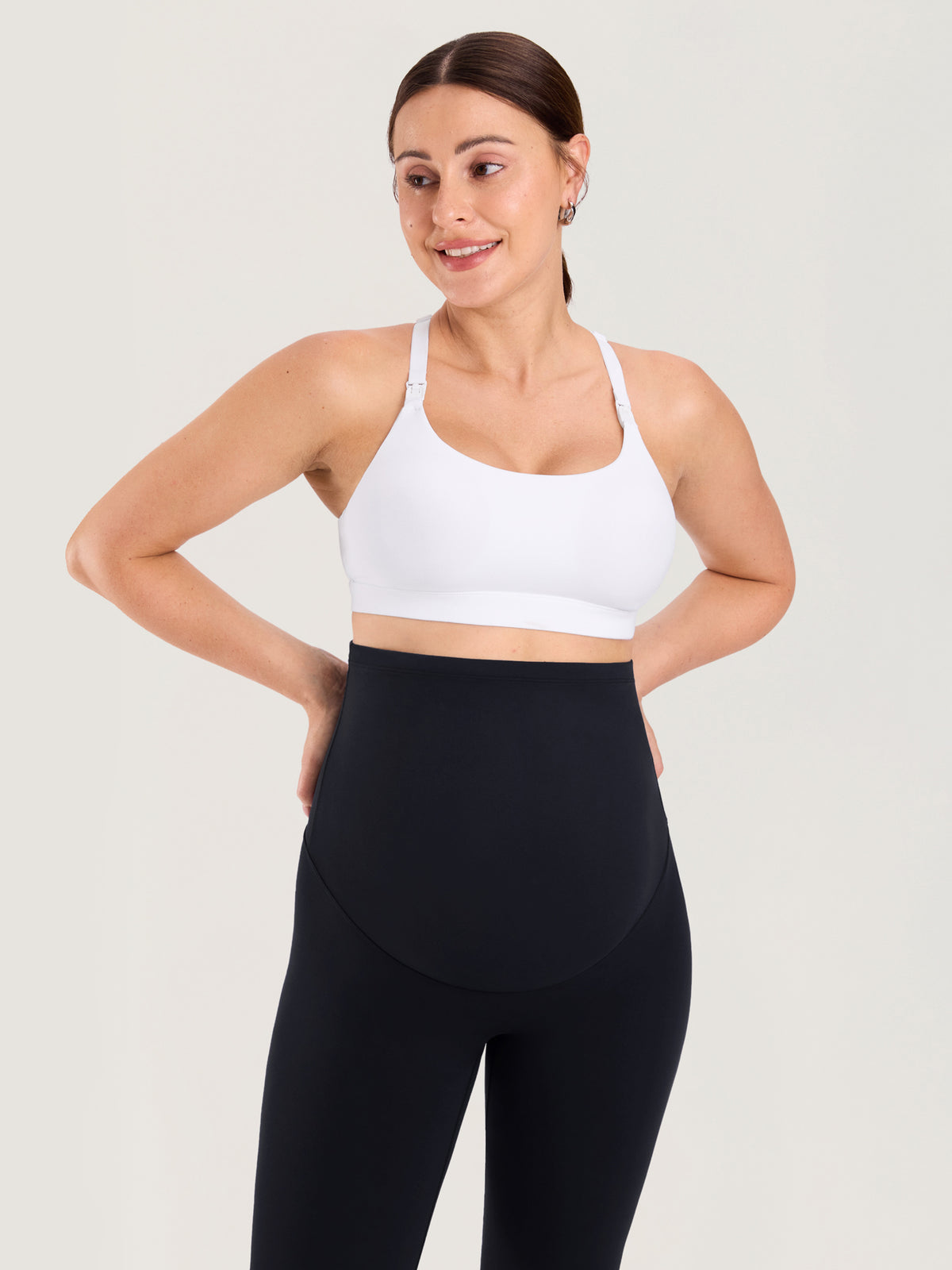 Natrelax® Ausgestellte Umstandsleggings ohne Frontnaht 80 cm