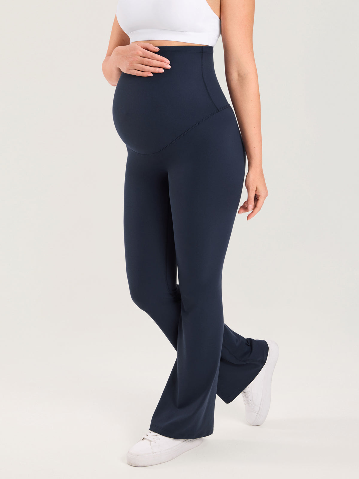 Natrelax® Ausgestellte Umstandsleggings ohne Frontnaht 80 cm