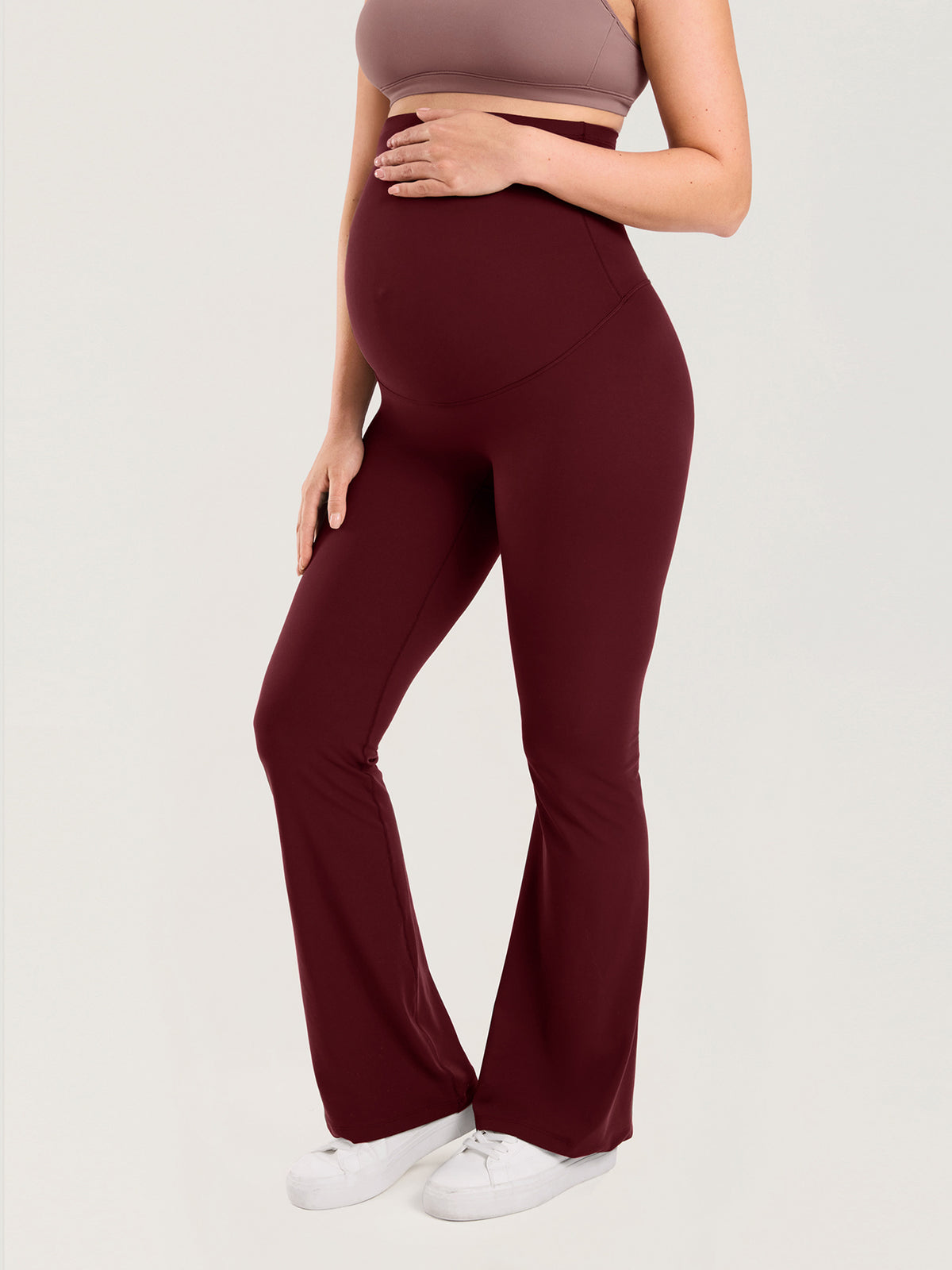 Natrelax® Ausgestellte Umstandsleggings ohne Frontnaht 80 cm