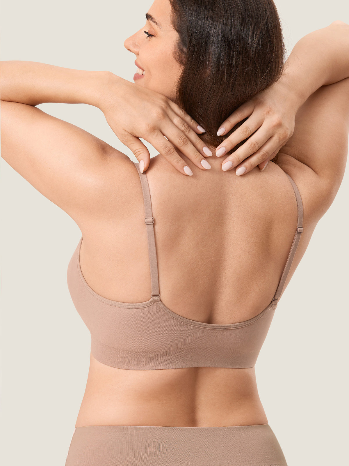MOMANDA Women's Seamless Soft Knit Nursing Bra,TITLE_BEST SELLERS Cocoa Beige @model_info:Knit