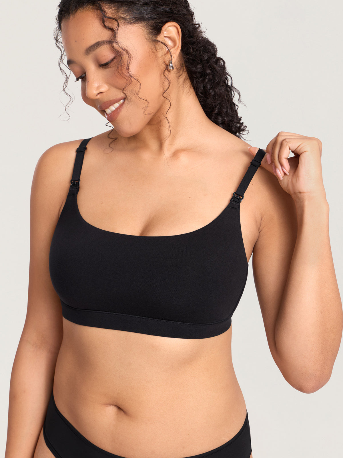 Baumwoll-Still-Bralette mit Rundhalsausschnitt