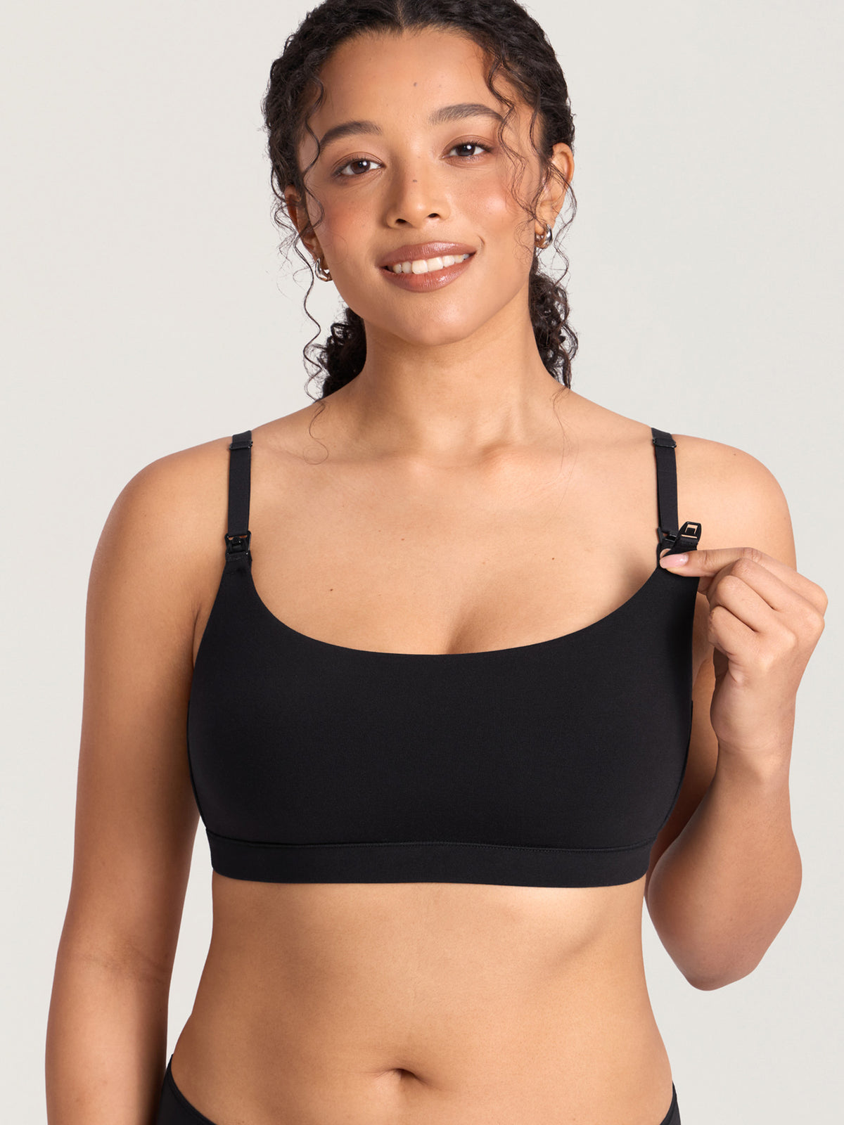 Baumwoll-Still-Bralette mit Rundhalsausschnitt