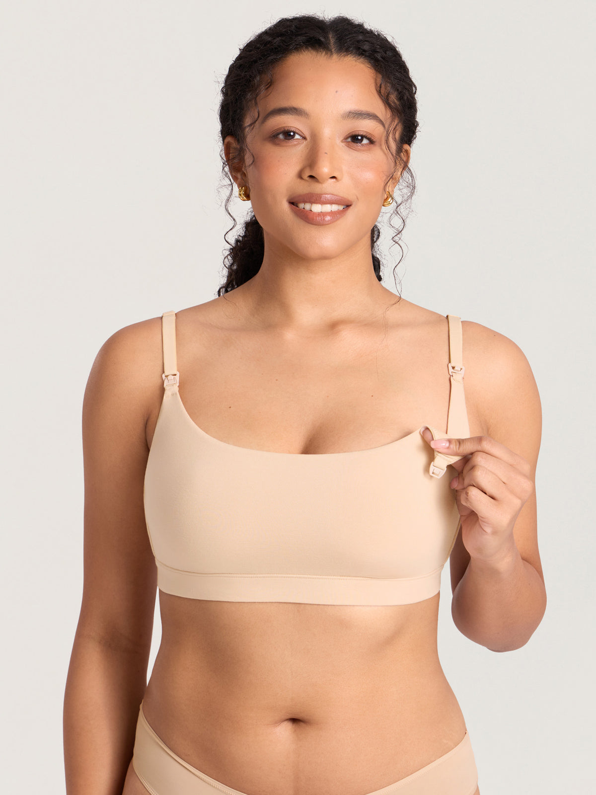 Baumwoll-Still-Bralette mit Rundhalsausschnitt