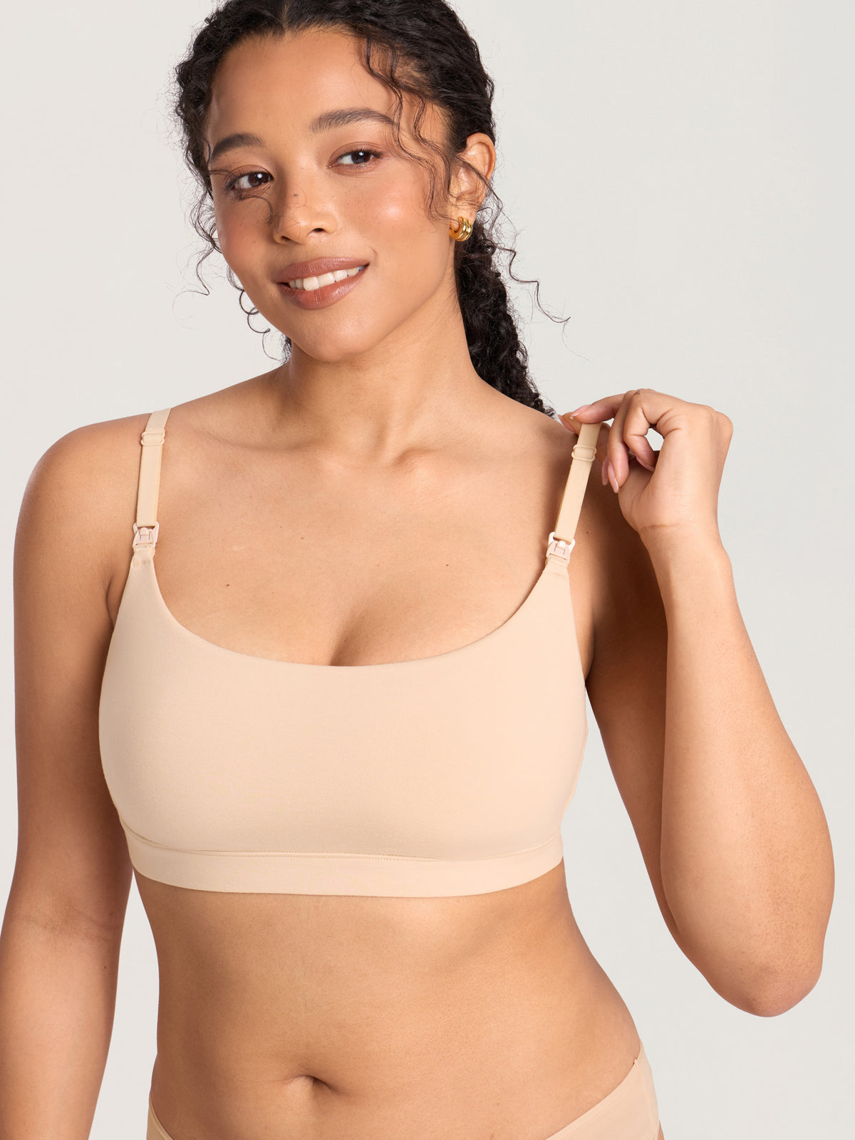Baumwoll-Still-Bralette mit Rundhalsausschnitt