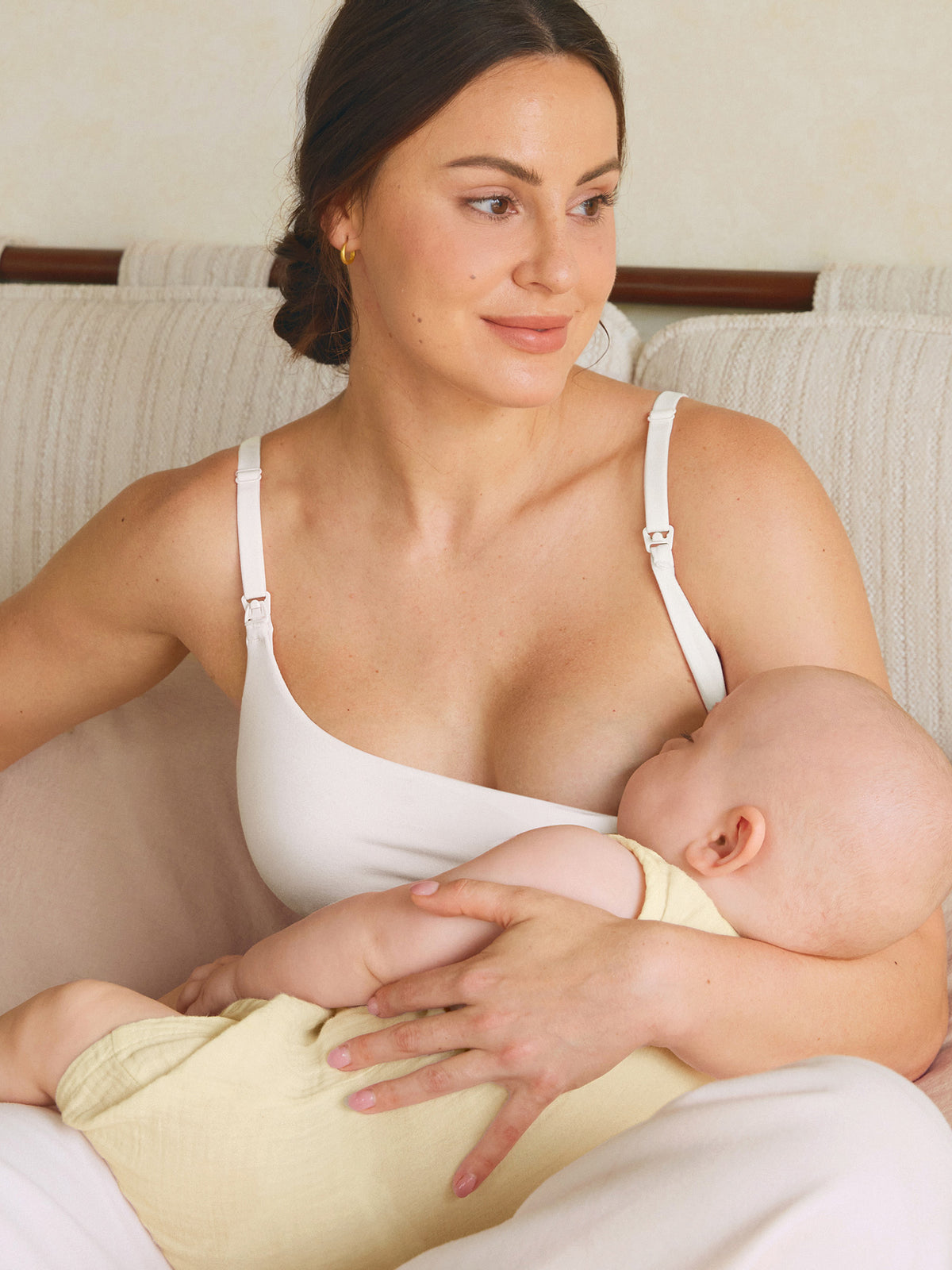 Baumwoll-Still-Bralette mit Rundhalsausschnitt