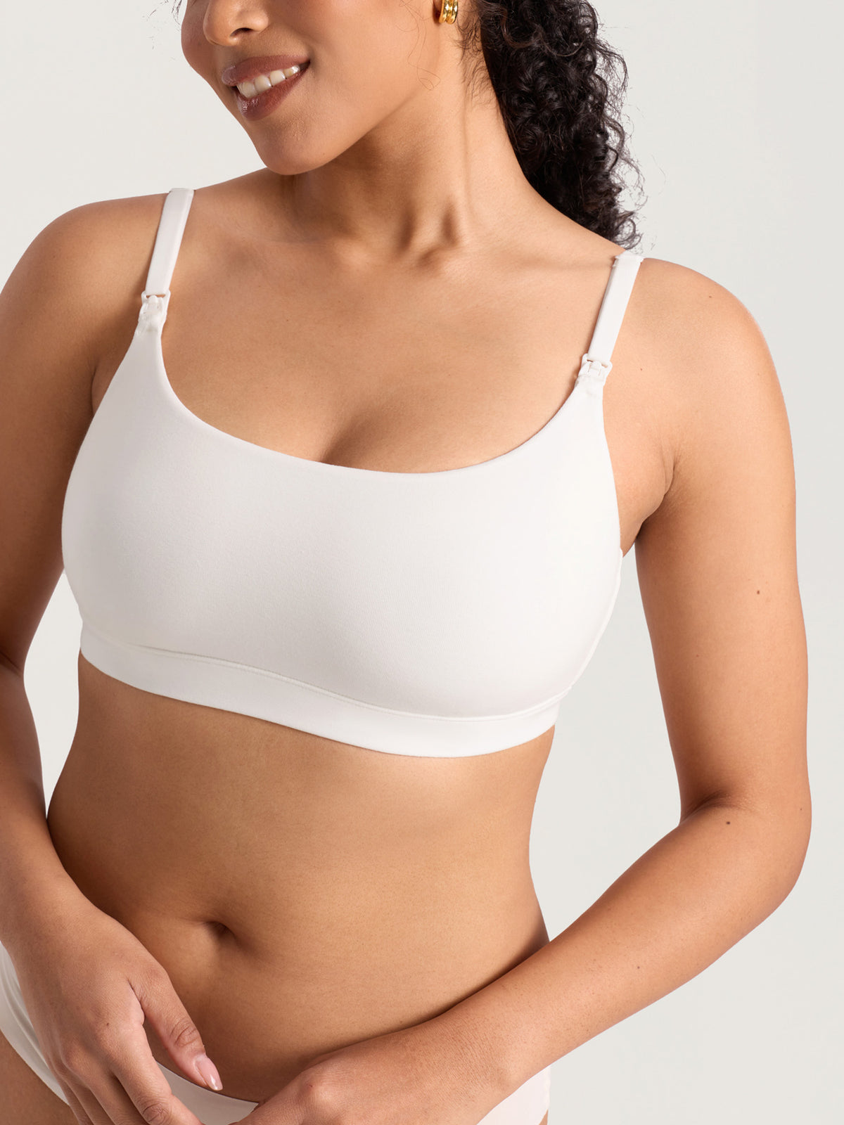 Baumwoll-Still-Bralette mit Rundhalsausschnitt