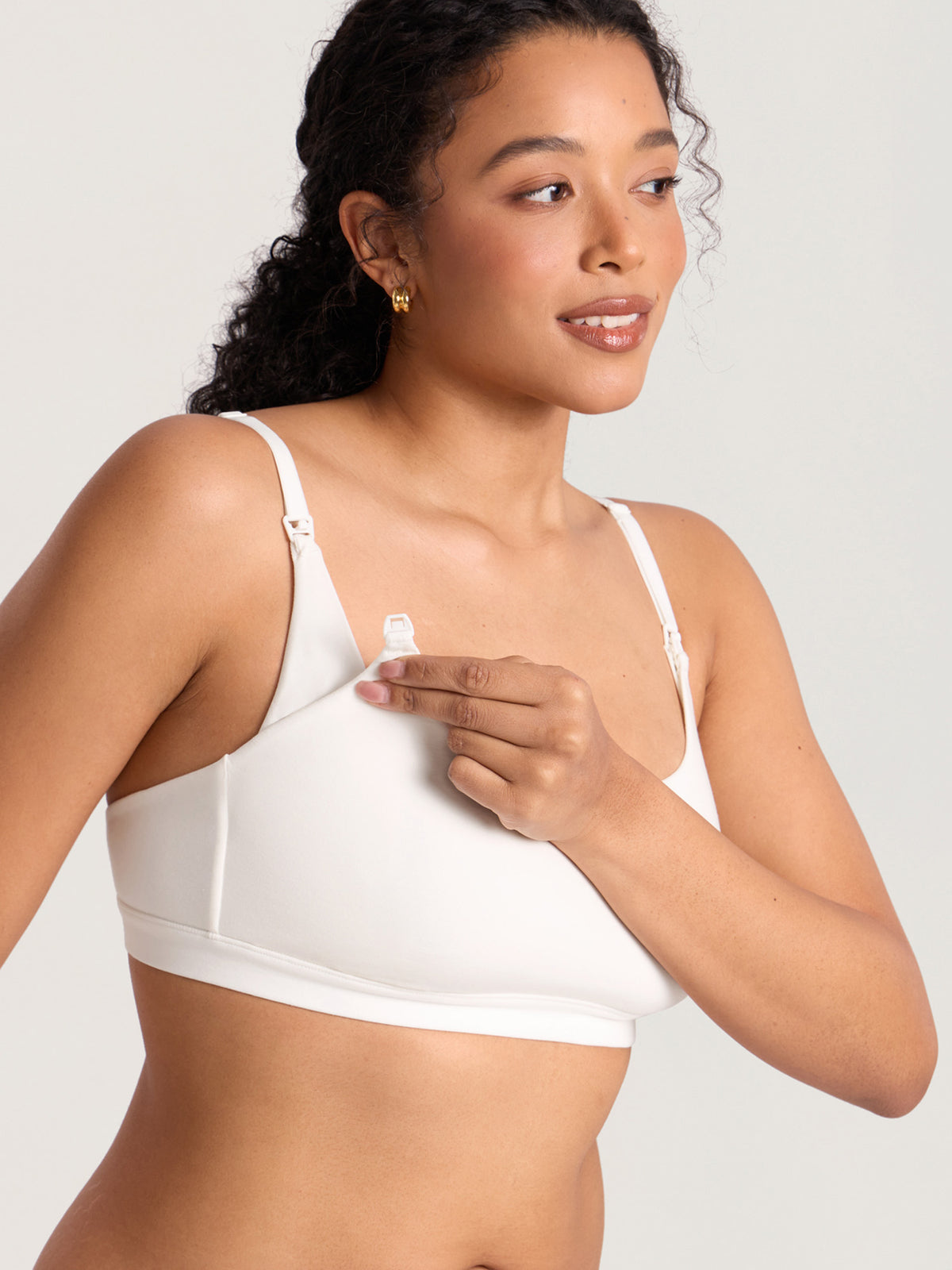Baumwoll-Still-Bralette mit Rundhalsausschnitt