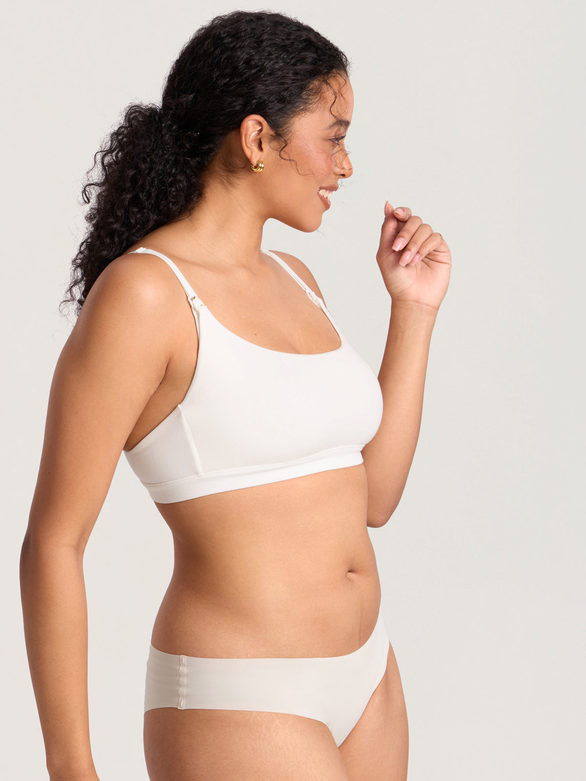 Baumwoll-Still-Bralette mit Rundhalsausschnitt