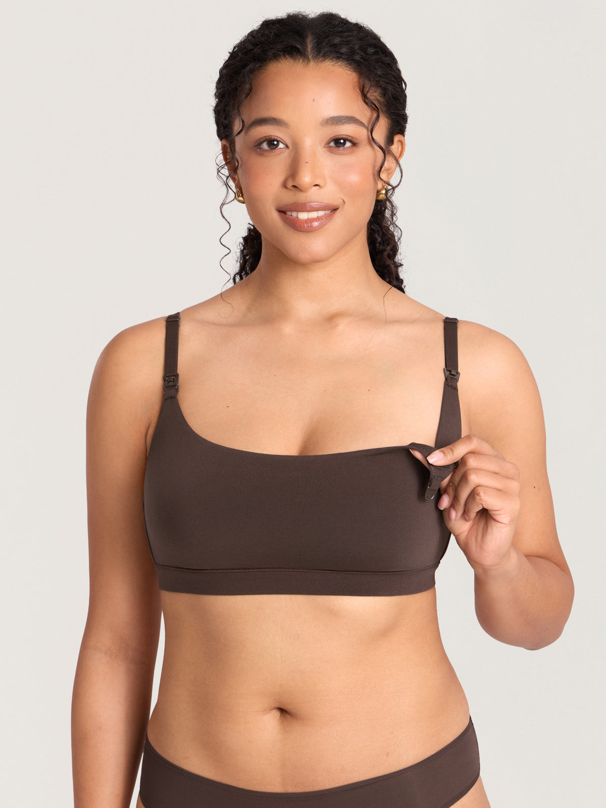 Baumwoll-Still-Bralette mit Rundhalsausschnitt