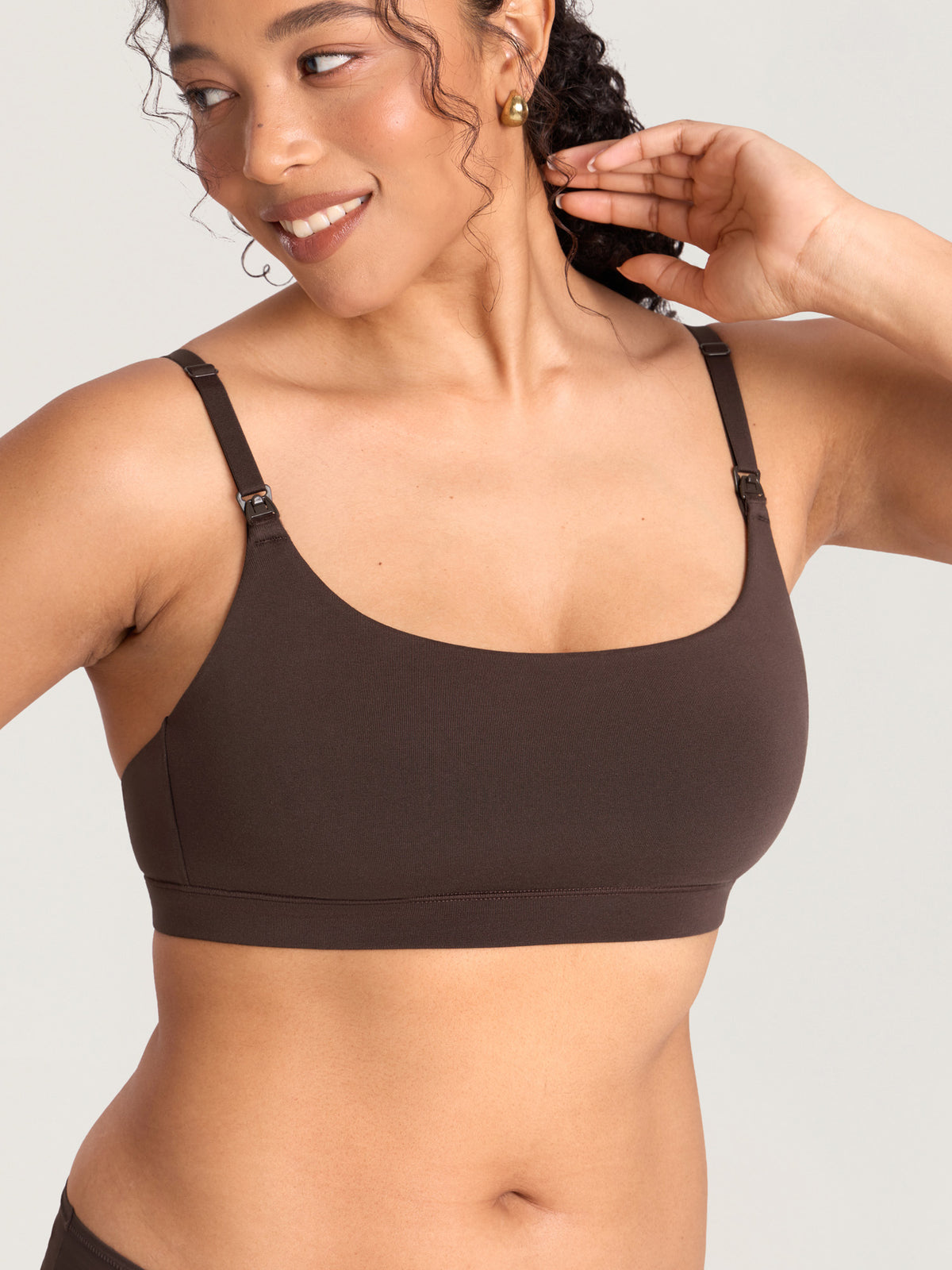 Baumwoll-Still-Bralette mit Rundhalsausschnitt