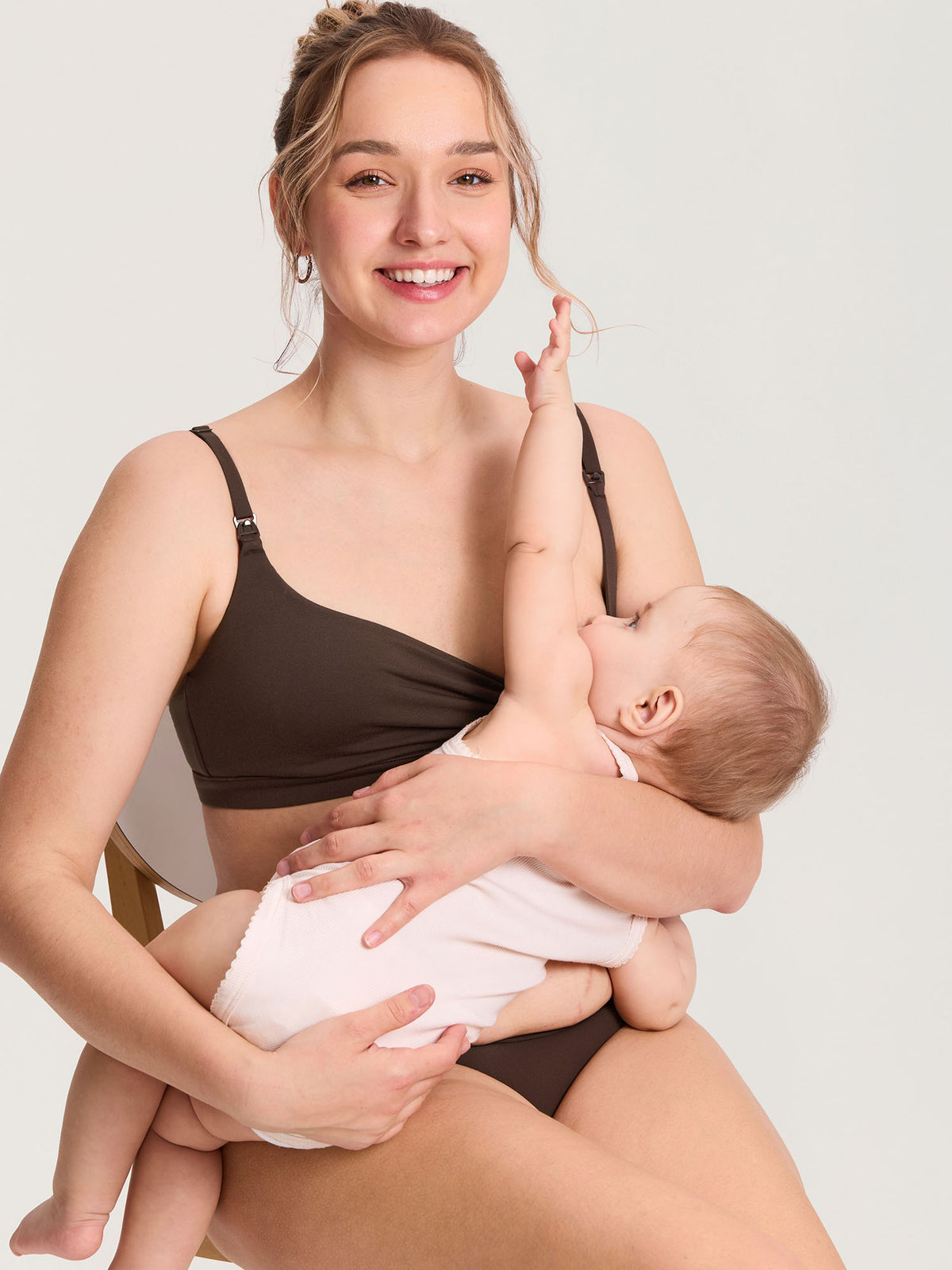 Baumwoll-Still-Bralette mit Rundhalsausschnitt