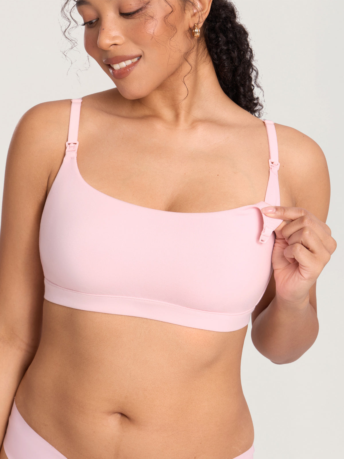 Baumwoll-Still-Bralette mit Rundhalsausschnitt