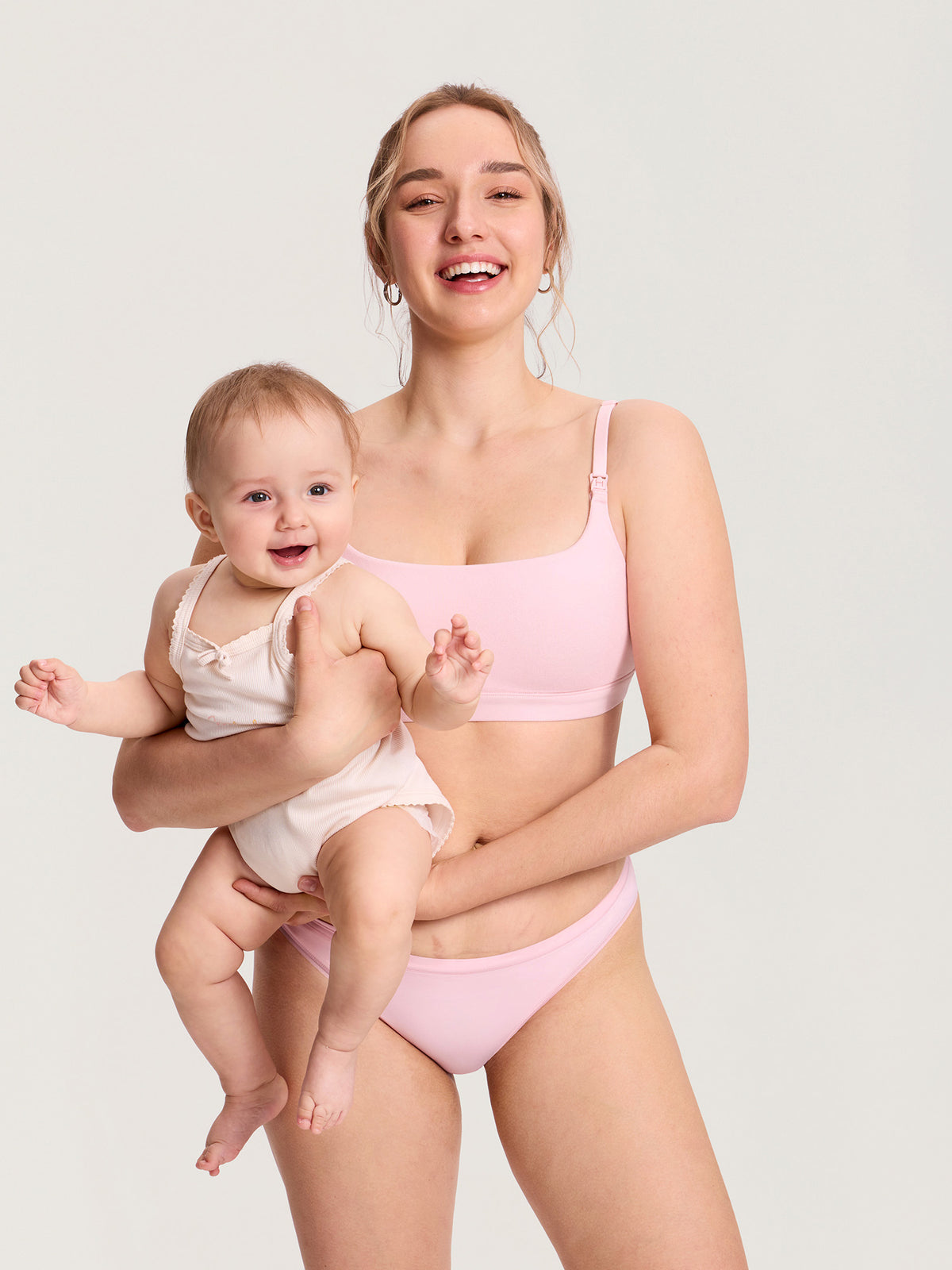 Baumwoll-Still-Bralette mit Rundhalsausschnitt