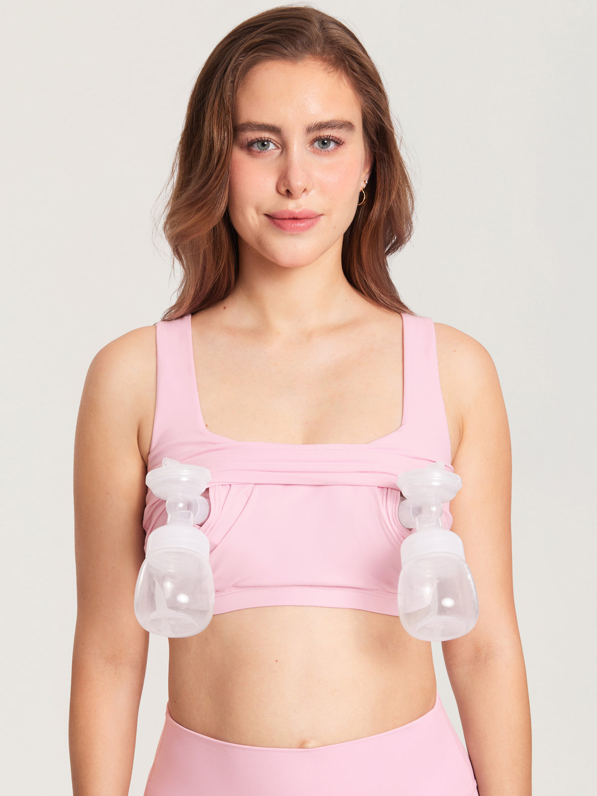 MOMANDA Women's Natrelax? Pumping Crop Tank Top Sweet Pink @model_info:MOM1