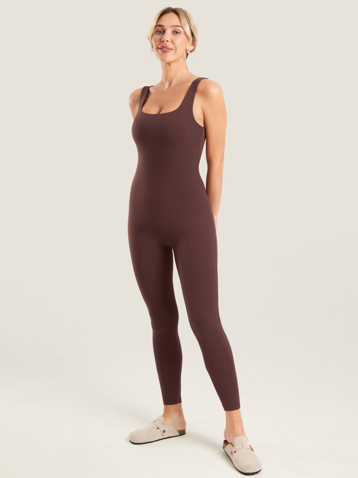 MOMANDA Women's Natrelax? Maternity Jumpsuit Taupe @model_info:MOM1