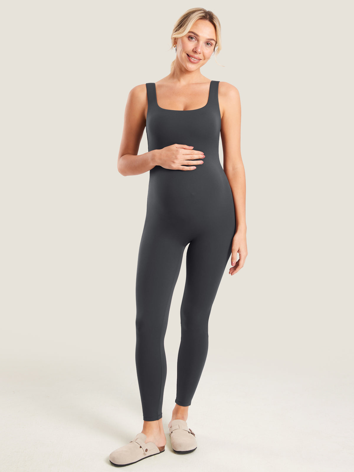 MOMANDA Women's Natrelax? Maternity Jumpsuit Mysterious Grey @model_info:MOM1