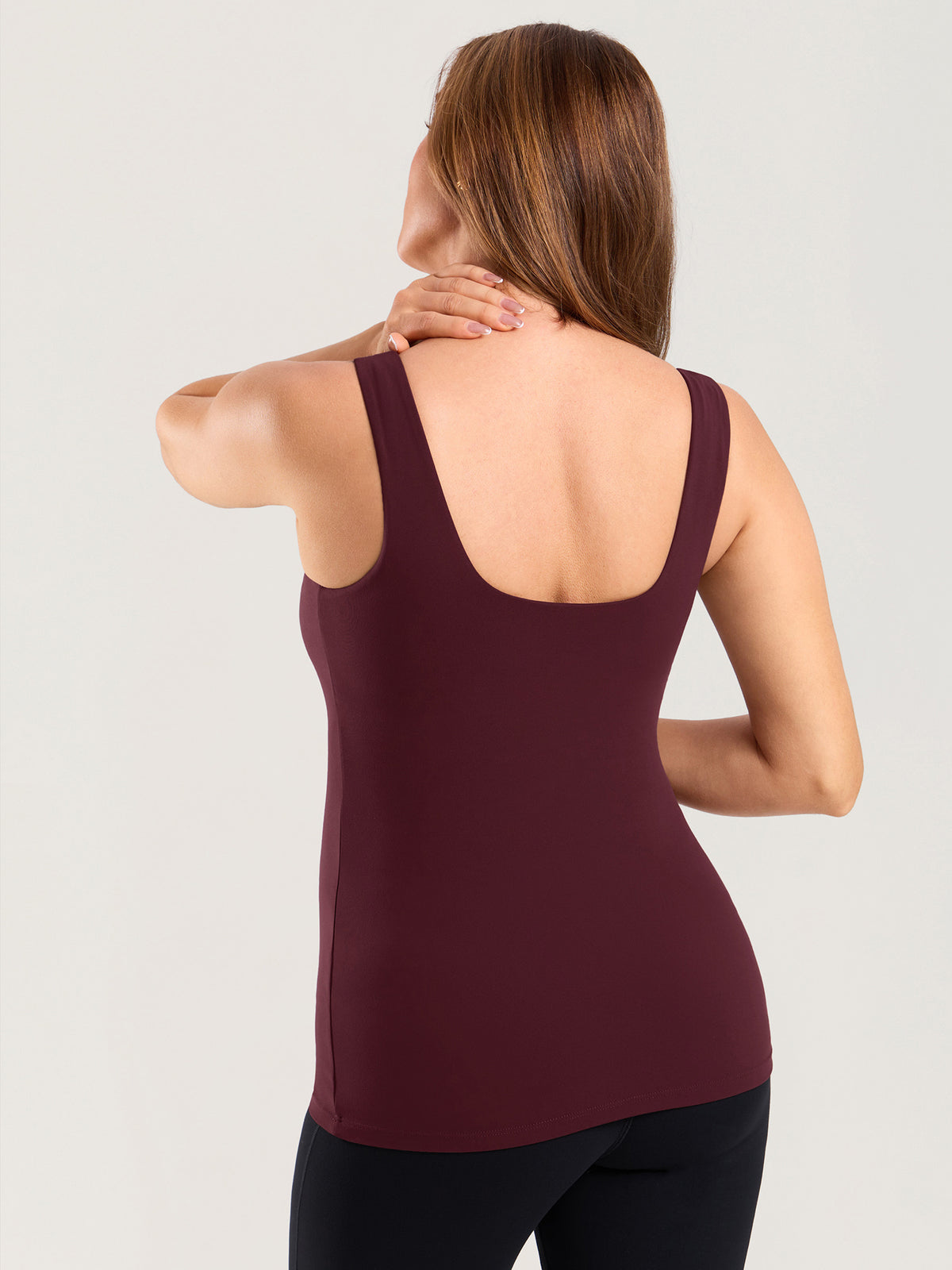 MOMANDA Naterlax? V Neck Nursing Tank Top Ripe Plum @model_info:MOM3