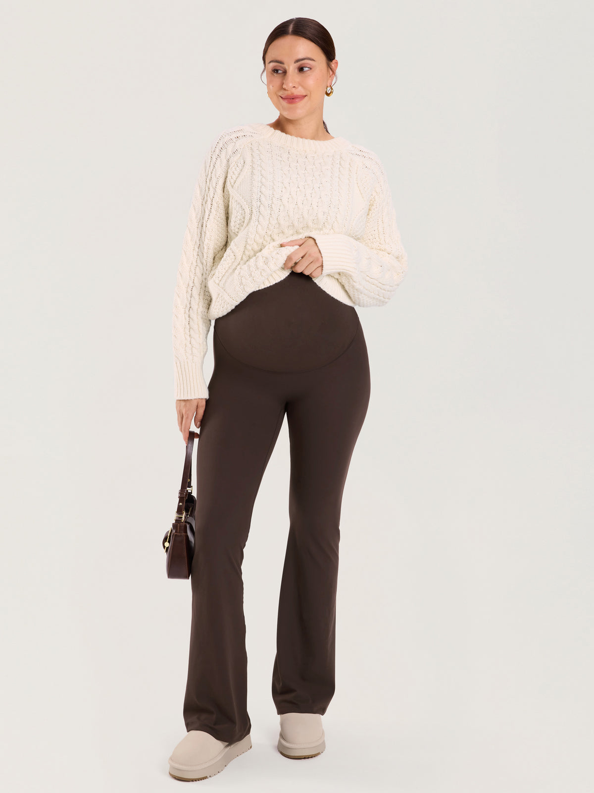 Natrelax® Ausgestellte Umstandsleggings ohne Frontnaht 80 cm