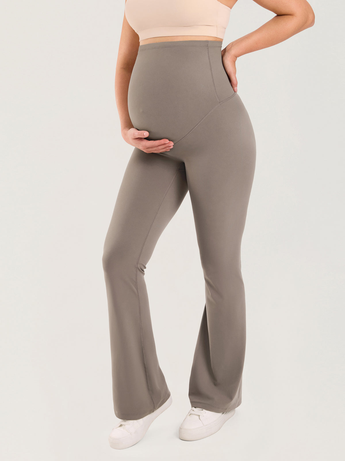 Natrelax® Ausgestellte Umstandsleggings ohne Frontnaht 80 cm