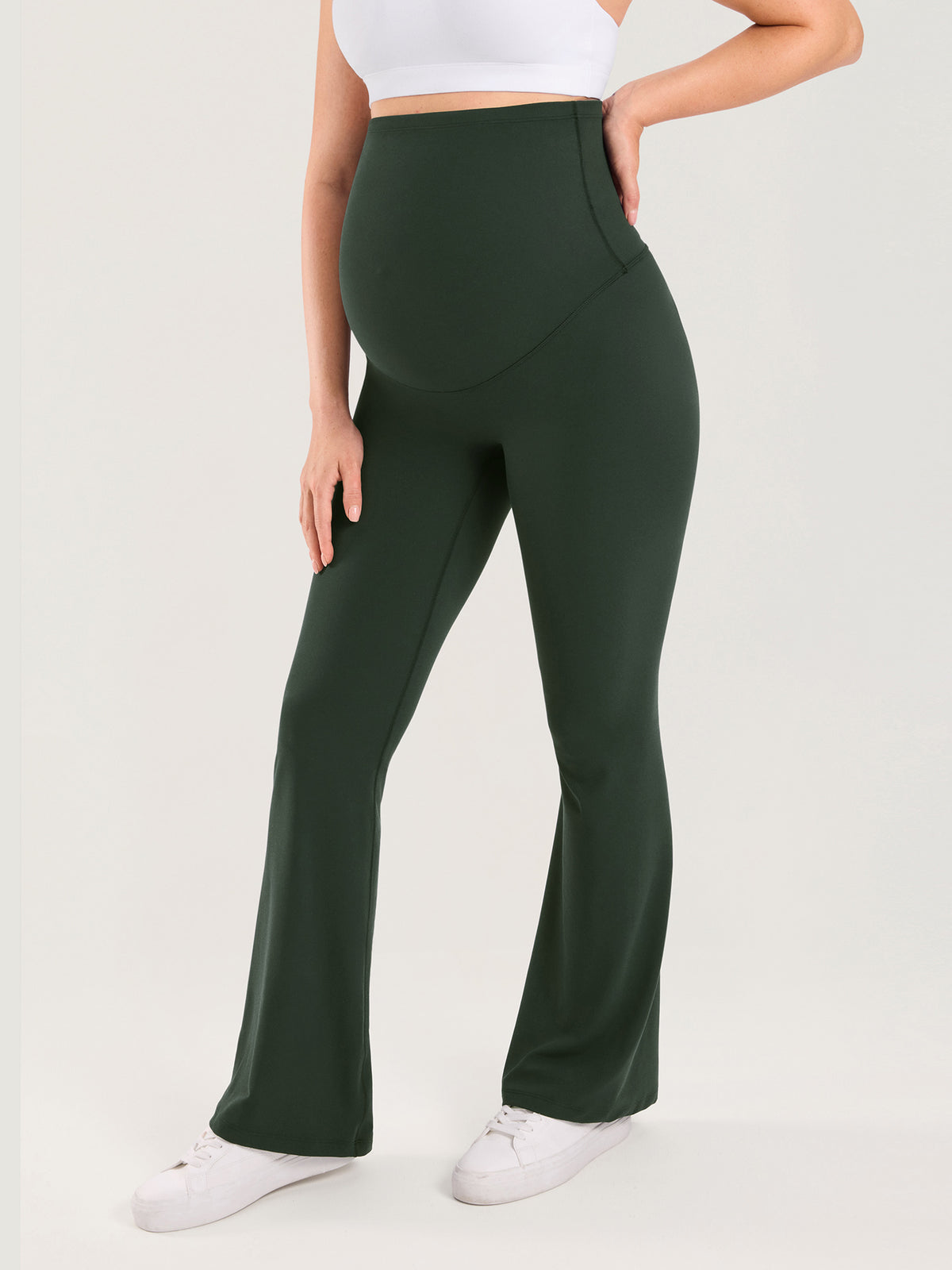 Natrelax® Ausgestellte Umstandsleggings ohne Frontnaht 80 cm