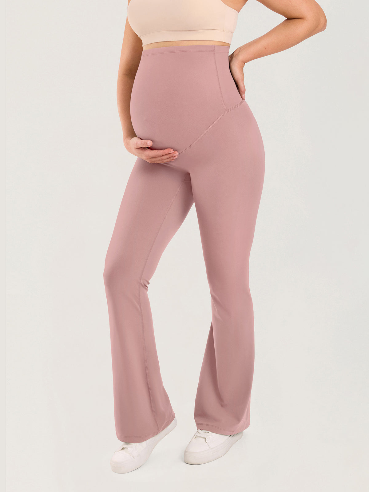 Natrelax® Ausgestellte Umstandsleggings ohne Frontnaht 80 cm