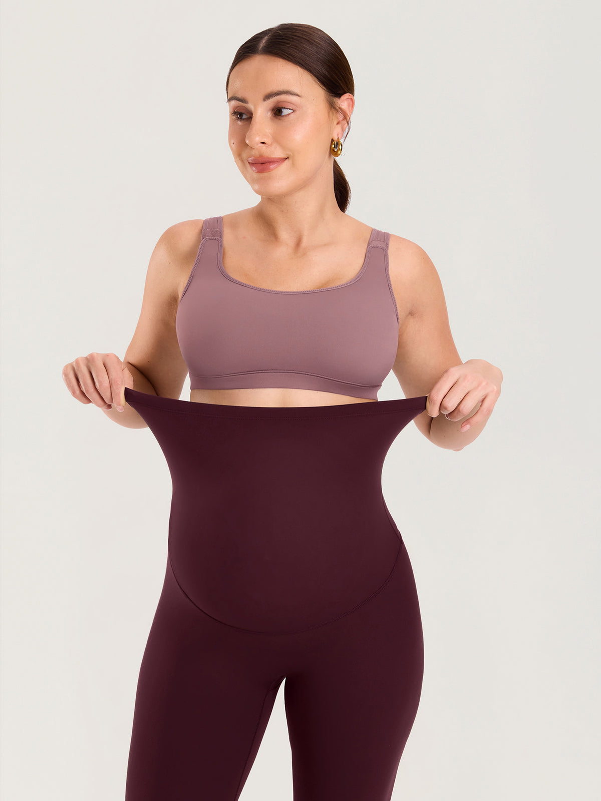 Natrelax® Ausgestellte Umstandsleggings ohne Frontnaht 80 cm